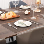 Myir JUN Placemats Set of 4, Vinyl Woven Placemats Place Mats Indoor Set of 4 Washable Table Mats Non-Slip Place mats for Dining Table (Coffee, Set of 4)