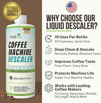Coffee Machine Descaler (2 Pack) - 20 Uses - Keurig Descaling Solution - Universal Descaler for Keurig, Nespresso, Delonghi, Breville and All Single Use Coffee and Espresso Machines - Made in USA