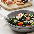 Y YHY 8.5'' Pasta Bowls Set of 6, 30oz Large Salad Serving Bowls for Kitchen, Porcelain Wide Shallow Soup Bowl Plates for Dinner, Microwave Dishwasher Safe, Matte Gray