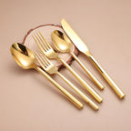 Mirror Silverware Set Gold Flatware Set with Hexagon Handle 20 Pieces 18/0 Stainless Steel Cutlery Set Wedding Housewarming Gift Service for 4 (Mirror gold)