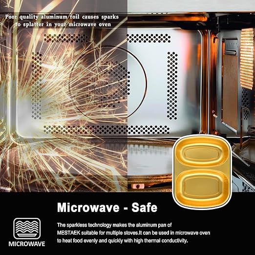 Aluminum Foil Pans of Divided Compartment with Snap-On Lids (5 Pack) | 2X Thicker Heavy Duty Reusable Container 27oz for Take-Out (Black)