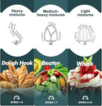 Kitchen in the box Stand Mixer, 4.5QT+5QT Two bowls Electric Food Mixer, 10 Speeds 3-IN-1 Kitchen Mixer for Daily Use with Egg Whisk,Dough Hook,Flat Beater (Turquoise Green, 5QT)