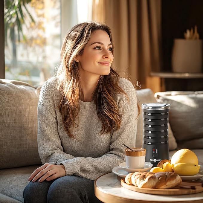 Milk Frother, Paris Rhône 4-in-1 Milk Steamer and Frother, Hot & Cold Foam Milk Warmer with Temperature Control, Auto Shut-Off Frothers for Coffee, Latte, Cappuccino, Macchiato