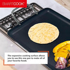 17inch Nonstick Aluminum Double Griddle Pan, Comales para Tortillas Griddle Pan Burner Skillet with Handles for Stove Top - Coating & Heat Resistant for Frying, Searing, Grilling, Browning Cook