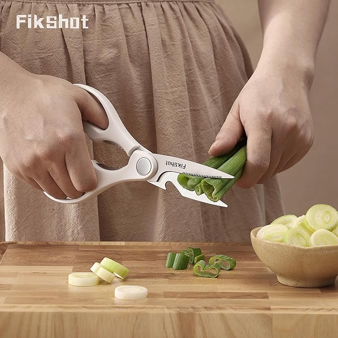 Knife Set, FIKSHOT 6-Piece Kitchen Knife Block Set with & Built-In Sharpener, Dishwasher Safe High Carbon Stainless Steel Blades, Rust-Resistant – Ideal Housewarming Gift