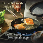 Anolon X Hybrid Nonstick Cookware Frying Pans/Skillet Set, Induction Suitable, 8 Inch, 10 Inch, and 12 Inch - Charcoal Gray