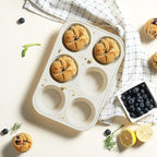 2 Pack 6 Cups Silicone Mini Muffin Pan with Metal Reinforced Frame Silicone Molds Cupcake Cake Baking Pans Cookie Baking Chocoflan Cupcake Mold Cake Molds Kitchen Baking Mom Gift Home Essentials