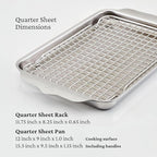 Hestan Provisions OvenBond – 9" x 12.5" Tri-ply Quarter Sheet Pan with Stainless Steel Rack