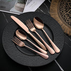 VANDBAO Coppery Flatware Cutlery Silverware Set 20 Pieces, Stainless Steel Colorful Utensils, Tableware Set Service for 4, Include Knife/Fork/Spoon, Reusable, Mirror Polished, Dishwasher Safe
