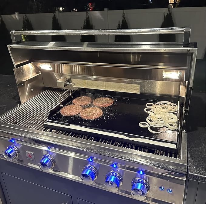 Universal Flat Top Griddle for Gas/Electric/Charcoal Grill/Stove Top BBQ Griddle Inserts, 17" x 13" Skillet for Weber Charbroil Camp Chef Nexgrill Pan Plancha Para Cocinar for Outdoor, Carbon Steel