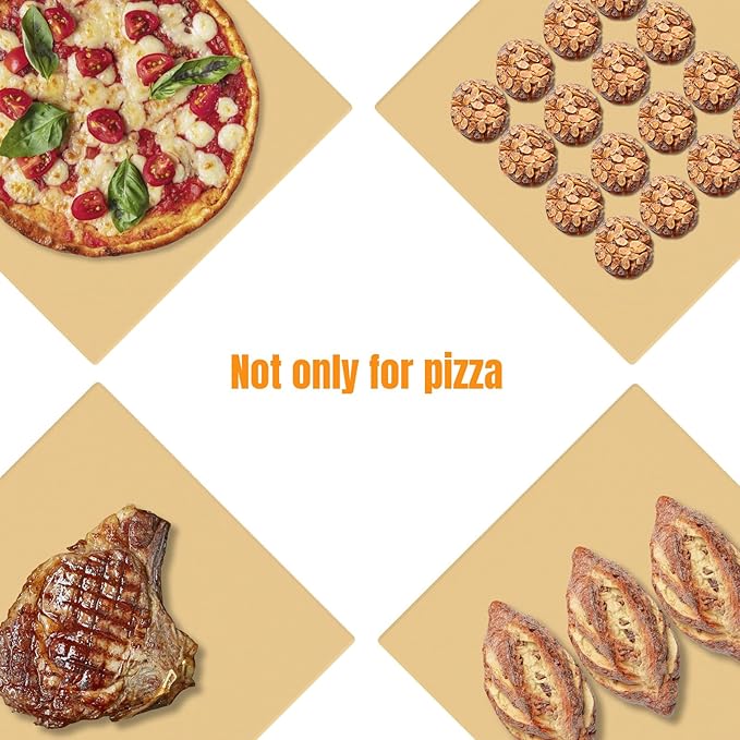 Large Pizza Stone 20" x 13.5" for Grill Rectangular Thick (0.67”) Baking Pizza Stone for Oven Heavy Duty Cordierite, Ideal for Baking Pizzas - Includes Scaper