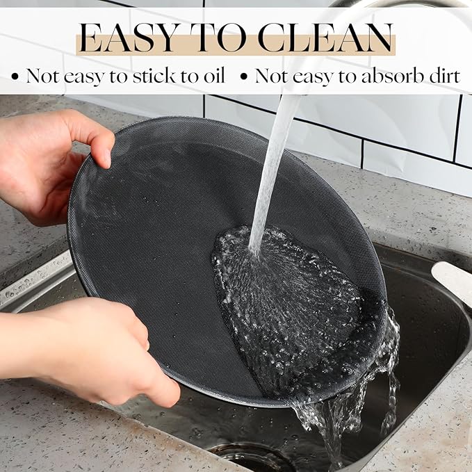 Zopeal 8 Pieces Black Round Restaurant Serving Tray, Plastic Non Slip Surface Food Meals Server Tray with Raised Edges for Home, Kitchen, Restaurant, Cafeteria, Bar (11",14",16",18")