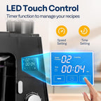 VIVOHOME 9 in 1 Multifunctional Stand Mixer with Fermentation, 6 Speed 7.5 Quart Kitchen Electric Food Mixer with Timer, Meat Grinder, Juice Blender, Vegetable Slicer, Pasta and Cookie Maker, Black