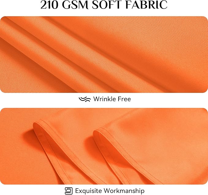 Softalker Rectangle Tablecloth, Waterproof & Stain Resistant Table Cloths Wrinkle Free Fabric Washable 210GSM Polyester Table Cover for Dining/Party/Outdoor - 52 x 70 inch,Orange