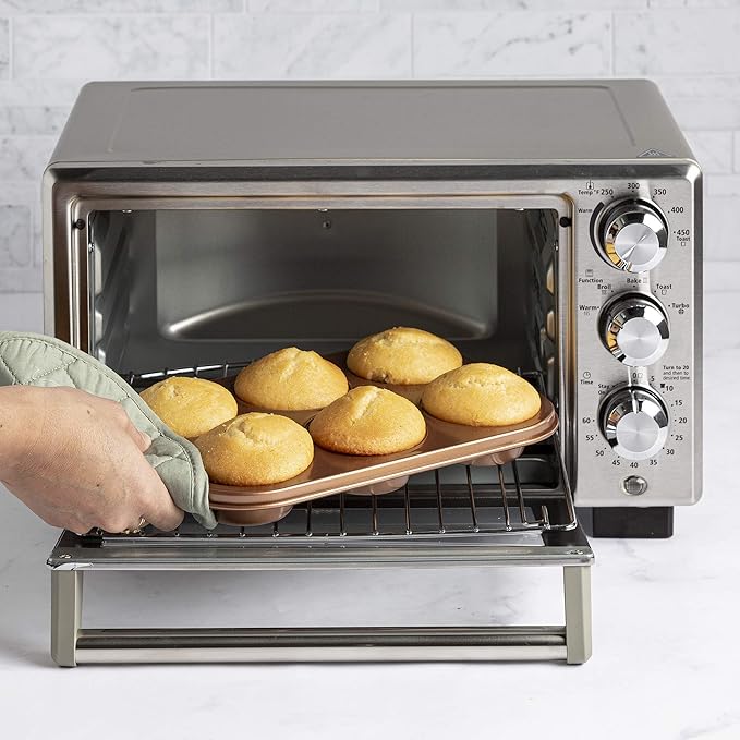 Ecolution Non-Stick Toaster Oven Bakeware Set, 4 Piece, Carbon Steel, Easy to Clean and Perfect for Single Servings, Copper