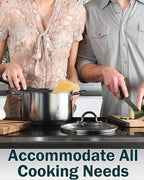 Cook N Home Stainless Steel Cookware Sets 10-Piece, Pots and Pans Kitchen Cooking Set with Stay-Cool Handles, Dishwasher Safe, Silver