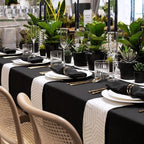 sancua 8 Pack Black Tablecloth 90 x 132 Inch - Rectangle Table Cloth for 6 Feet Tables Stain and Wrinkle Resistant Washable Polyester Table Cover for Dining Wedding Banquet Party Buffet Restaurant