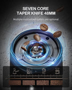 STARSEEKER EDGE Plasma Electric Coffee Grinder Aluminum Automatic Coffee Bean Grinder for French Press Drip Coffee and Espresso Removable Fineness Adjustment Magnetic Suction Port with Cup (Black)