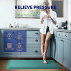 FEATOL Anti Fatigue Mat Floor Mat, Extra Thick Standing Office Desk Mat Memory Foam Cushioned Anti Fatigue Ergonomic Kitchen Mats Comfort Standing Pad NOT PVC 9/10 Inch Thick (Green, 20x59x9/10-Inch)