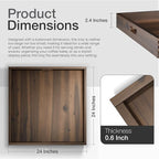 24 Inch Acacia Wood Square Ottoman Tray - Wooden Square Serving Tray - Extra Large Food Serving Trays for Decorative, Coffee Table, Breakfast in Bed - Charcuterie Trays (Walnut Color)