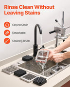 VEVOR Commercial French Fry Cutter, Stainless Steel Vegetable Fruit Chopper with 3 Replacement Blades 1/2-Inch 3/8-Inch 1/4-Inch, Manual Potato Slicer Dicer for Restaurants & Home Kitchen