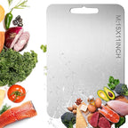 Titanium Cutting Board - Dishwasher Safe, Double-Sided Food Grade Pure Titanium Cutting Boards for Kitchen, Durable & Easy to Clean & Odor Resistant for Indoor Kitchen and Outdoor (Medium)