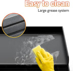 17" x 13" Nonstick Coating Cooking Griddle for Gas Grill, Universal Flat Top Cooking Plate Insert for Charcoal/Gas/Electric Grill with Grease Groove and Removable Handles