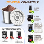 AANQQ Reusable K Cup Coffee Pods for Keurig 1.0: Stainless Steel Refillable K Cup - Reusable Coffee Filter for Keurig 1.0 Coffee Maker, Permanent, Eco-Friendly, BPA-Free