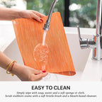 LEXMORE PVC Woven Placemats 8 PCS Wipeable Indoor/Outdoor Table Mats Washable Vinyl Place Mats for Dining Table, Set of 8-Orange