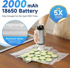 Compact Vacuum Sealer for Food (Incl. 30 Reusable Bags), Ice-Cooling Contact Portable Food Saver for Meal Prep, Camping & Kitchen Clutterealer with 60KPa Pro Suction