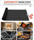 Oven Liners for Bottom of Oven - 2 Pack Large Heavy Duty Oven Mats, 17"x 25" Reusable Matt Liner for Electric, Gas, Toaster Ovens & Grills, BPA & PFOA Free, Kitchen Essentials, Black