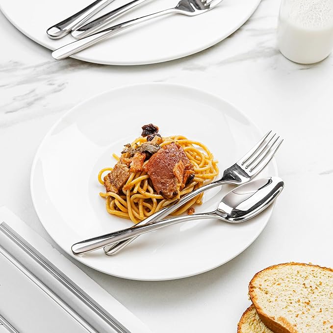 Silverware Set, Flatware Set – 18/10 Stainless Steel with Steak Knives, Mirror Polished, Ergonomic Handles, Dishwasher Safe, Perfect for Home, Party, Wedding, 20-Piece for 4 (Silver)