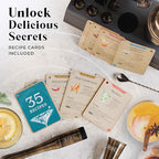 BARE BARREL® Mixology Bartender Kit Bar Set | 14-Piece Cocktail Shaker Set | Martini Barware Mixing Tools for Home Bartending | Incl. 35 Recipe Cards | Gift Set (24oz Cobbler Shaker, Brass/Black)