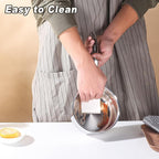 1-Quart Saucepan with Lid, Tri-Ply Stainless Steel Pot with Stay-Cool Handle & All Cooktop Compatibility (Gas, Ceramic, Electric) - Silver