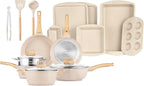 Bakken-Swiss 20-Piece Kitchen Cookware Set – Granite Non-Stick – Eco-Friendly – for All Stoves & Oven-Safe