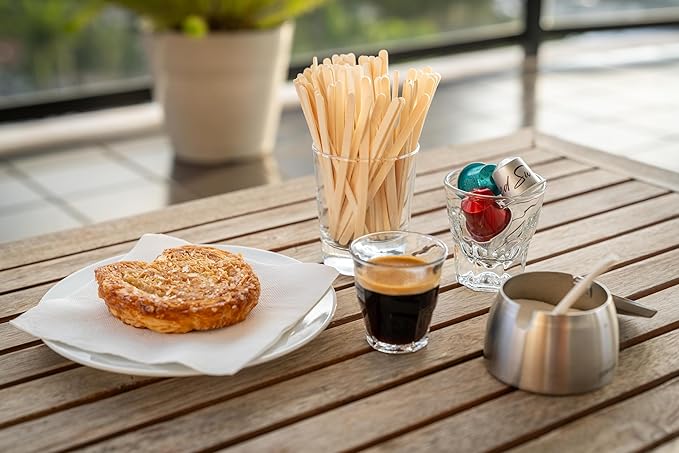 5.5 Inch Wooden Coffee Stirrers, 1000 Count, Disposable & Compostable Wood Coffee Stick Stirrers | Eco-Friendly, Sustainable, Organic, Biodegradable, Vegan-Friendly Coffee Station Supplies