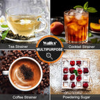 Walfos Small Fine Mesh Tea Strainer, Mini Stainless Steel Sieve with Handle, 2.7 Inch Kitchen Metal Sifter Strainers for Tea, Juicing, Coffee, Cocktail, Powdered Sugar, Matcha (2 Pack)