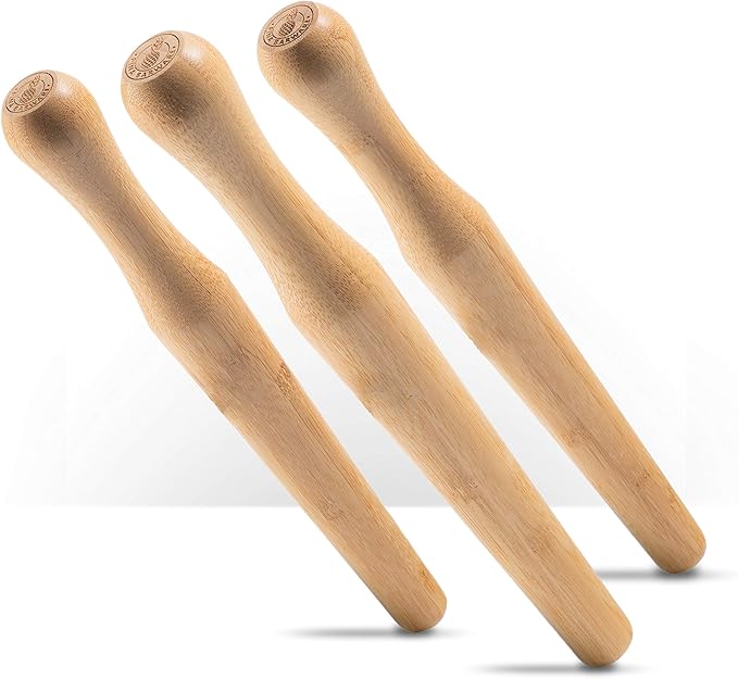 Piña Barware Professional Cocktail Muddler - 12" / 30cm Bamboo with Smooth Muddler (3 Muddlers/Commercial Bar Pack)