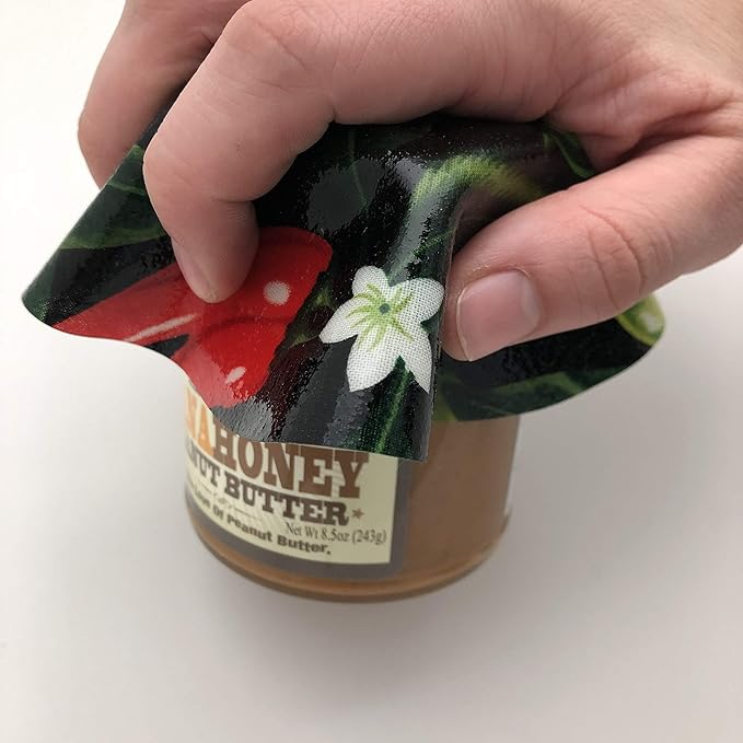Andreas Silicone JO-276 Non-Slip 6.25" Jar Opener, Easy Lid Opener, Made with Silicone and Fabric, Dishwasher Safe, Garlic Peeler, Salsa, 6.25 inch