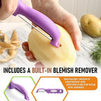Spring Chef Premium Swivel Vegetable Peeler, Comfortable Handle and Ultra Sharp Stainless Steel Blades - Perfect Kitchen Peeler For Veggie, Fruit, Potato, Carrot, Apple - Orchid