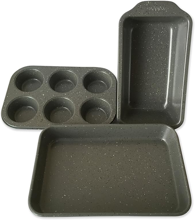 casaWare Toaster Oven 3-Piece Set (Silver Granite)