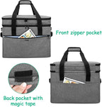 Yarwo Large Slow Cooker Travel Bag Compatible with Crock-Pot/Hamilton Beach 8-10 Quart, Double Layers Slow Cooker Carrier Case for Kitchen Appliance and Accessories, Upgraded Version, Gray (Bag Only)
