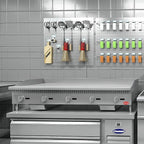 60" Commercial Countertop Griddle, 5 Burners Gas Griddle, 150000 BTU Output, Stainless Steel Flat Top Grill Hot Plate with Natural Gas and Propane Conversion Kit for Restaurant, Food Truck