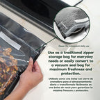 11" x 12" Recloseable Zip Storage Vacuum Seal Bag (Black and Clear) (100 Count) 5.5 Mil Durable - BPA Free Food Grade Reusable Resealable Zipper Reclosable Zip Poly Coins, Snacks, herbs