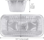PLASTICPRO [5 Lb 25 Pack Disposable Loaf Pans Aluminum Tin Foil Meal Prep Bakeware - Cookware Perfect for Baking Cakes, Bread, Meatloaf, Lasagna 5 Pound 12.5'' X 6.25'' X 3.5''