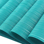 PIGCHCY Elegant Placemats and Table Runner, Durable Cleaning Set (6 Placemats + 1 Table Runner, Turquoise)