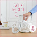 kitchentoolz 1 Gallon Glass Cookie Jar with Lid – Set of 2 Large Glass Jars with Lids for Cookies, Candy, Flour, Sugar, Pet Treats – Clear Glass Canisters for Food Storage - Pack of 2