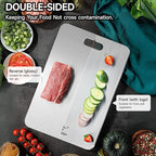Titanium Cutting Board for Kitchen, No Toxic Double Sided Pure Titanium Cutting Boards for Kitchen, Easy to Clean, Meat, Fruit, Vegetables Chopping Board (14''L x 10''W)