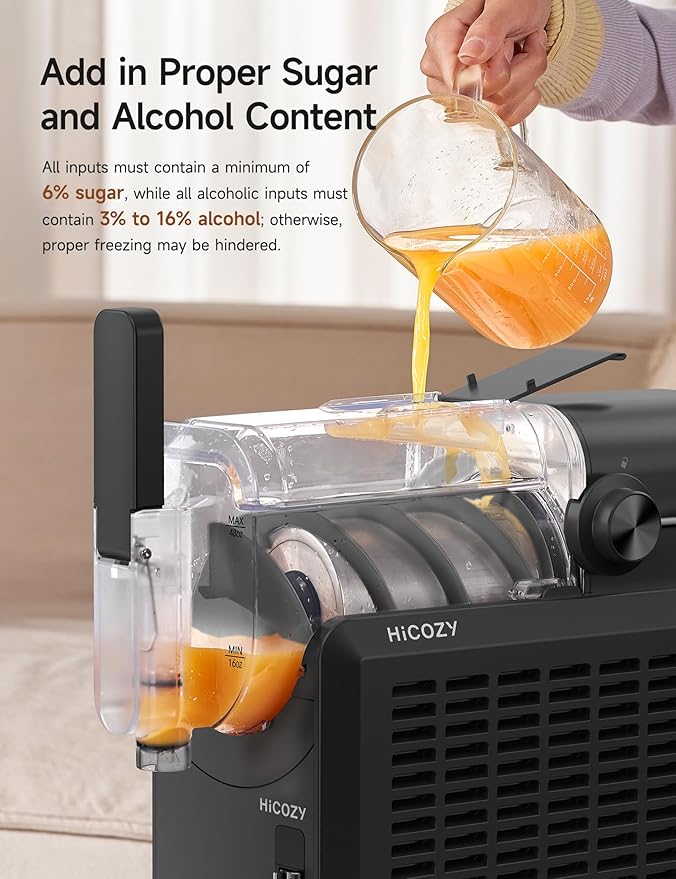 Hicozy F1 Slushie Machine, Professional Frozen Drink Maker, Slushy Machine for Home, No Ice Needed, Self-Cleaning, 5 Presets for Milkshakes, Cocktail, Frappés, and More (Black)