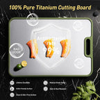2 in 1 Pure Titanium Cutting Boards for Kitchen Chopping Board with Handle Large Big Small Kitchen Meat Butcher Block Not Stainless Steel Wood Bamboo Glass Rubber Plastic Silicone Acrylic Teak Sink